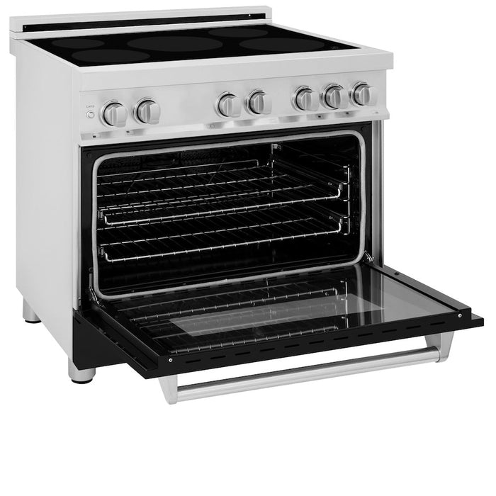 ZLINE 36 in. 4.6 cu. ft. Induction Range with a 5 Element Stove and Electric Oven in Black Matte (RAIND-BLM-36)