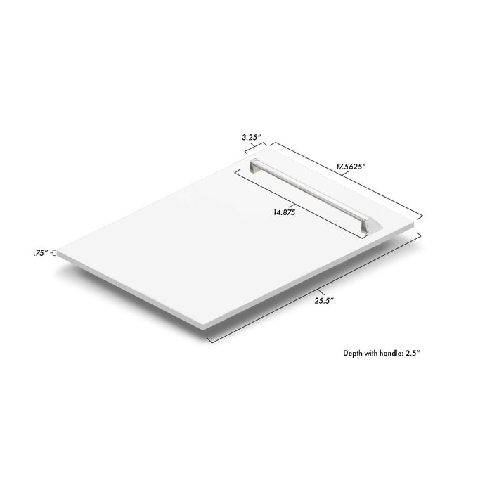 ZLINE 18 in. Tallac Series 3rd Rack Top Control Built-In Dishwasher in White Matte with Stainless Steel Tub, 51dBa (DWV-WM-18)