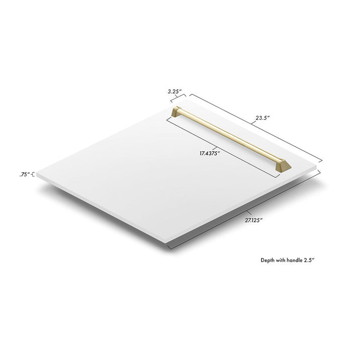 ZLINE Autograph Edition 24 in. Tallac Dishwasher Panel in White Matte with Accented Handle (DPVZ-WM-24)