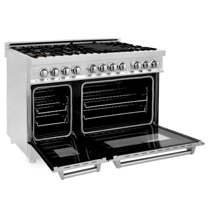 ZLINE 48 in. Professional Dual Fuel Range in Stainless Steel with Brass Burners (RA-BR-48)