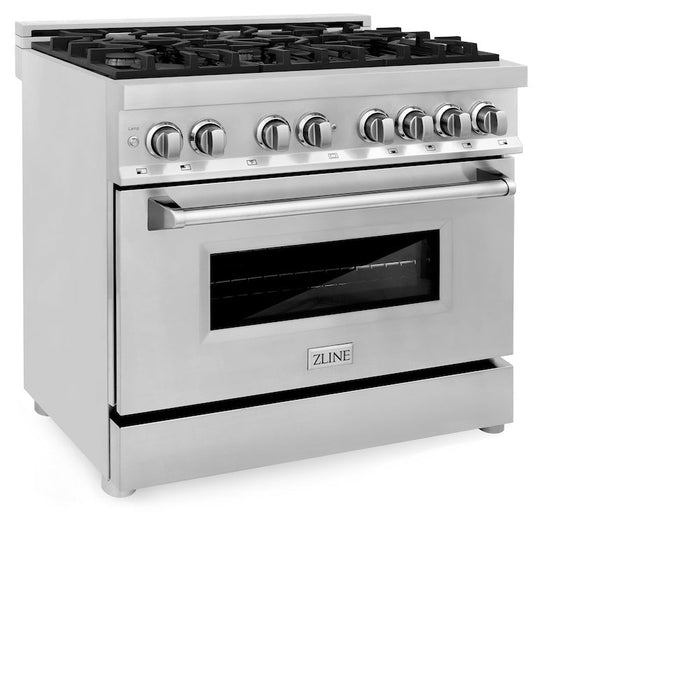 ZLINE 36 in. Dual Fuel Range with Gas Stove and Electric Oven in Stainless Steel (RA36)