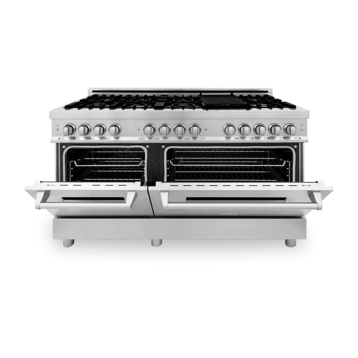 ZLINE 60 in. 7.4 cu. ft. Dual Fuel Range with Gas Stove and Electric Oven in Stainless Steel (RA60)