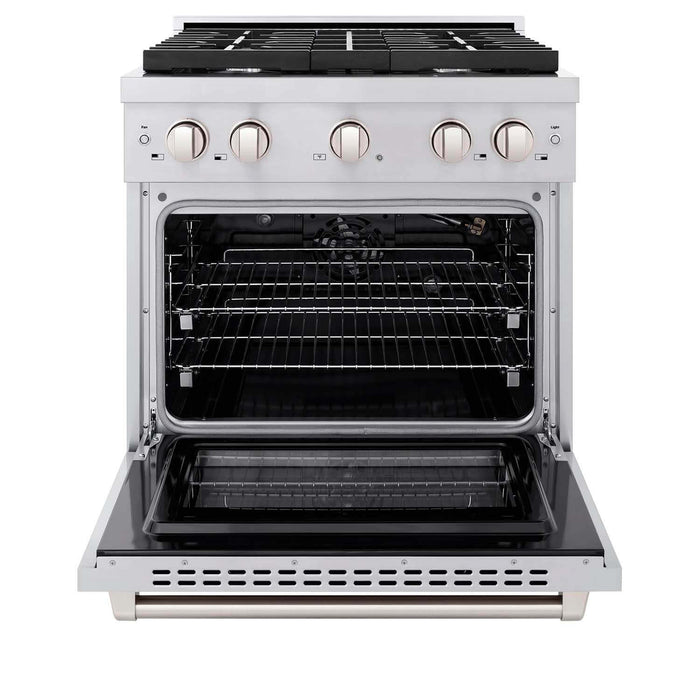 ZLINE 30 in. 4.2 cu. ft. Paramount Gas Range with 4 Burner Cooktop and Convection Gas Oven in Stainless Steel (SGR30)