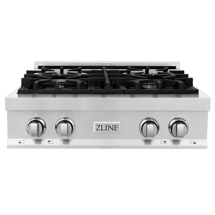 ZLINE 30 in. Porcelain Gas Rangetop with 4 Gas Burners and Griddle (RT-GR-30)