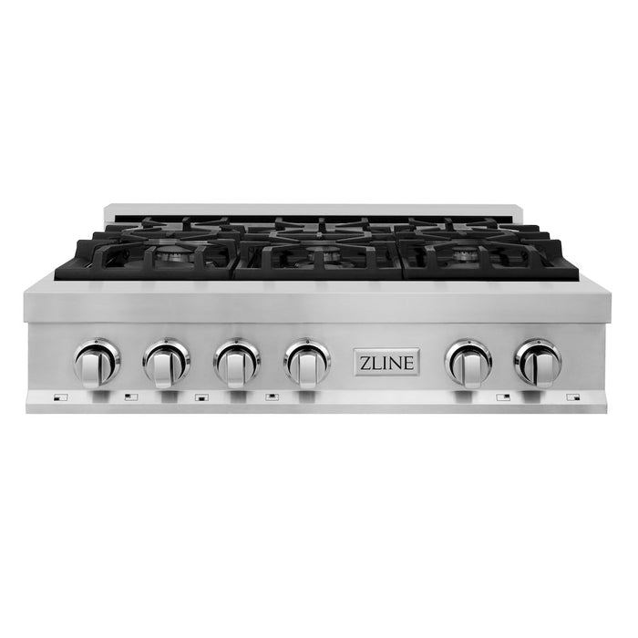 ZLINE 36 in. Porcelain Gas Rangetop with 6 Gas Burners and Griddle (RT-GR-36)