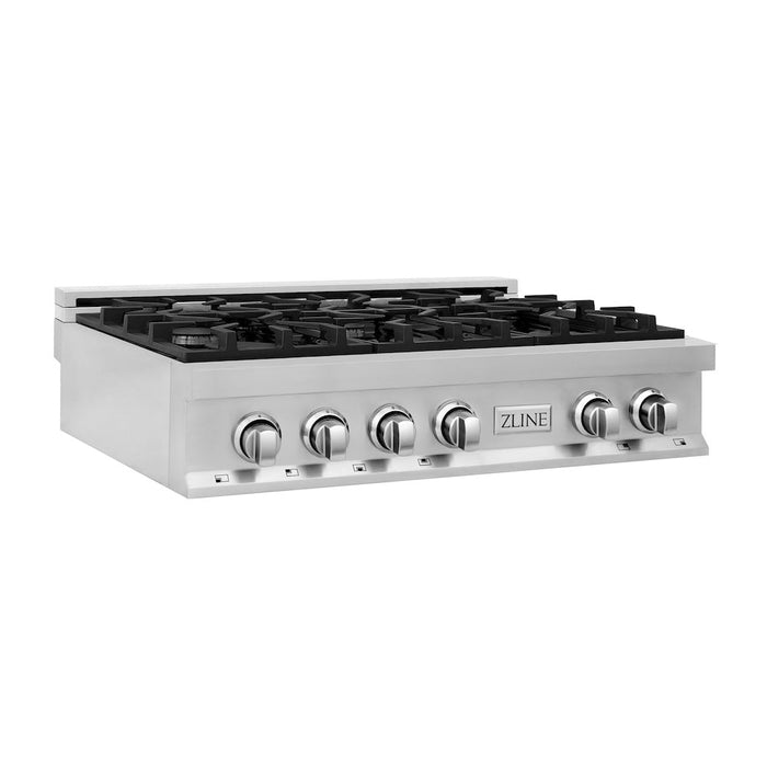 ZLINE 36 in. Porcelain Gas Rangetop with 6 Gas Burners (RT36)