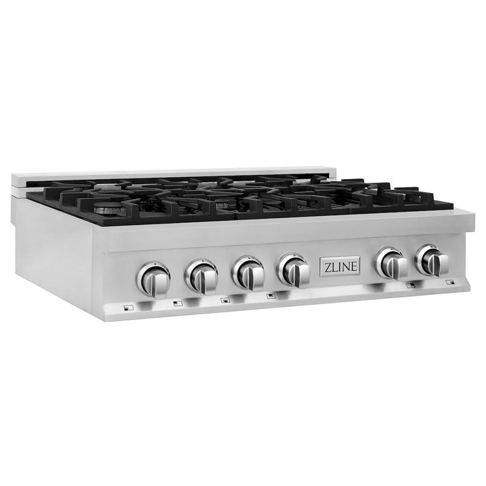 ZLINE 36 in. Porcelain Gas Rangetop with 6 Gas Burners (RT36)