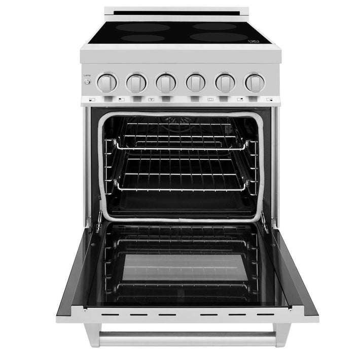 ZLINE 24 in. 2.8 cu. ft. Induction Range with a 4 Element Stove and Electric Oven in Stainless Steel (RAIND-24)