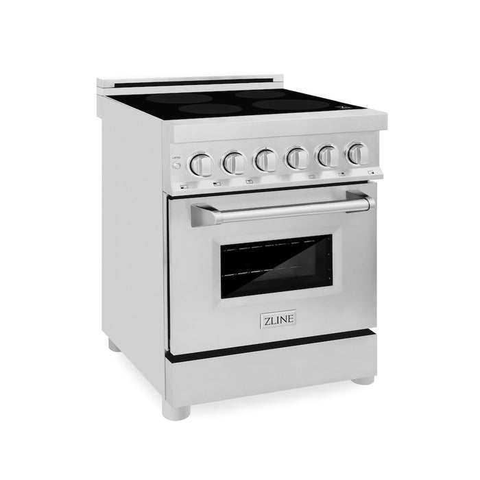 ZLINE 24 in. 2.8 cu. ft. Induction Range with a 4 Element Stove and Electric Oven in Stainless Steel (RAIND-24)