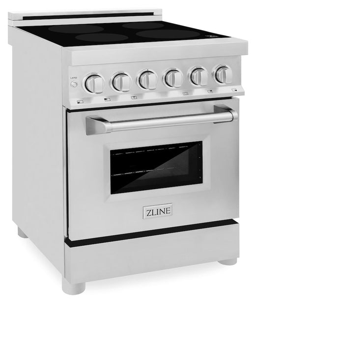 ZLINE 24 in. 2.8 cu. ft. Induction Range with a 4 Element Stove and Electric Oven in Stainless Steel (RAIND-24)