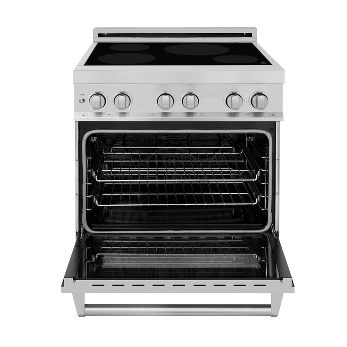 ZLINE 30 in. 4.0 cu. ft. Legacy Induction Range with 4 Element Cooktop and Electric Convection Oven in Stainless Steel (RAIND-30)