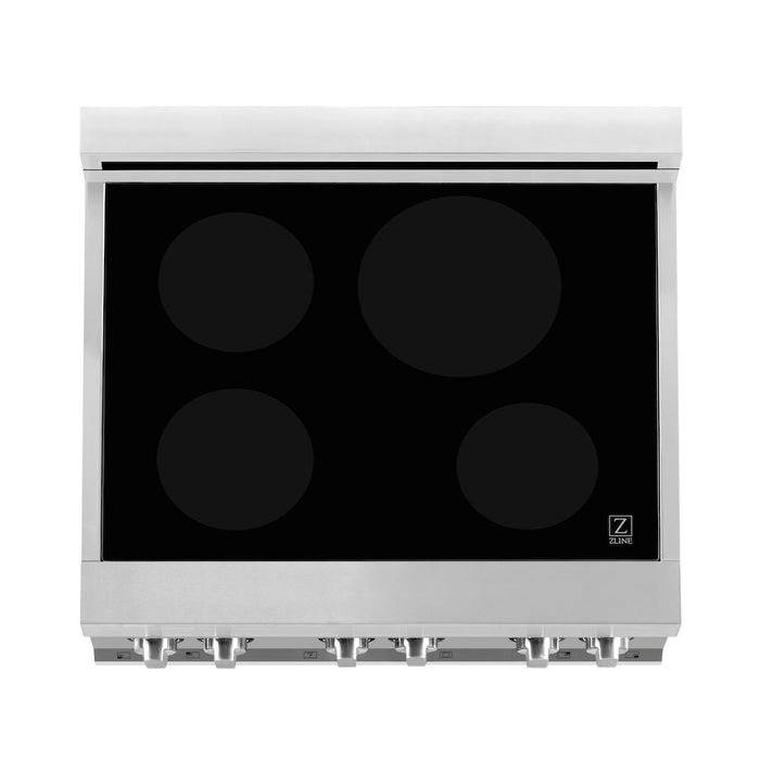 ZLINE 30 in. 4.0 cu. ft. Legacy Induction Range with 4 Element Cooktop and Electric Convection Oven in Stainless Steel (RAIND-30)