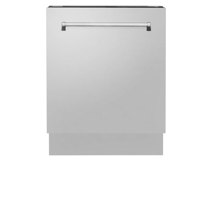 ZLINE 36 in. Kitchen Package with Stainless Steel Gas Range, Range Hood, Microwave Drawer and Tall Tub Dishwasher (4KP-SGRRH36-MWDWV)