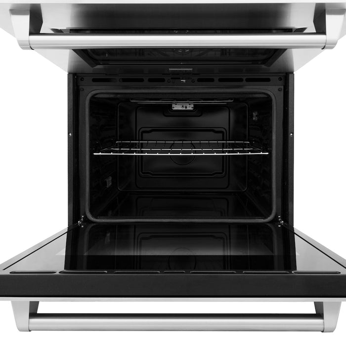 ZLINE Kitchen Package in Stainless Steel with 36 in. Refrigerator, 30 in. Gas Rangetop, 30 in. Range Hood and 30 in. Double Wall Oven (4KPR-RTRH30-AWD)