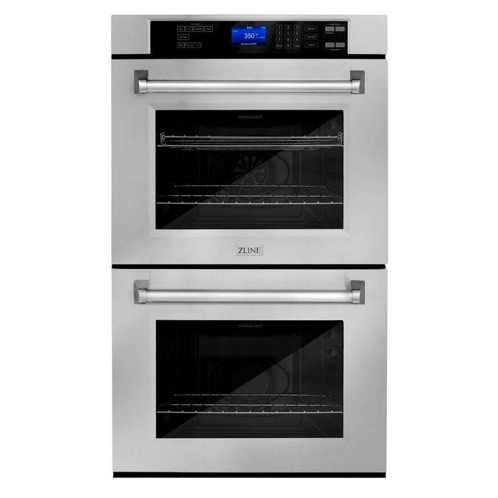 ZLINE Kitchen Package with Refrigeration, 48 in. Stainless Steel Rangetop, 48 in. Range Hood, 30 in. Double Wall Oven and 24 in. Tall Tub Dishwasher (5KPR-RTRH48-AWDDWV)