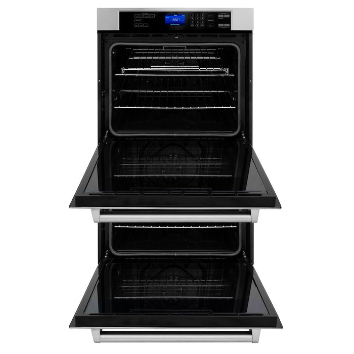 ZLINE Kitchen Package in Stainless Steel with 36 in. Refrigerator, 30 in. Gas Rangetop, 30 in. Range Hood and 30 in. Double Wall Oven (4KPR-RTRH30-AWD)