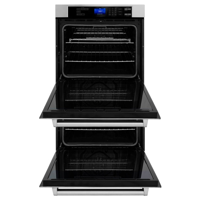 ZLINE Kitchen Package with Refrigeration, 36 in. Stainless Steel Rangetop, 36 in. Range Hood, 30 in. Double Wall Oven and 24 in. Tall Tub Dishwasher (5KPR-RTRH36-AWDDWV)