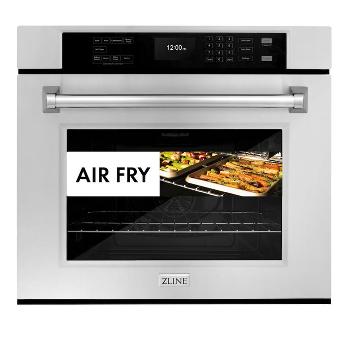 ZLINE 30 in. Professional True Convection Single Wall Oven with Air Fry and Self Clean in Stainless Steel (WAS-30)