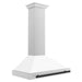 ZLINE Autograph Edition 36 in. Convertible Fingerprint Resistant DuraSnow® Stainless Steel Range Hood with White Matte Shell and Accent Handle (KB4SNZ-WM36)