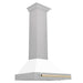 ZLINE Autograph Edition 30 in. Convertible Fingerprint Resistant DuraSnow® Stainless Steel Range Hood with White Matte Shell and Accent Handle (KB4SNZ-WM30)