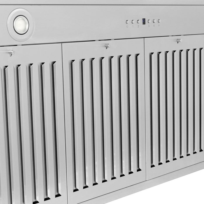 ZLINE Autograph Edition 48 in. Convertible Fingerprint Resistant DuraSnow® Stainless Steel Range Hood with White Matte Shell and Accent Handle (KB4SNZ-WM48)