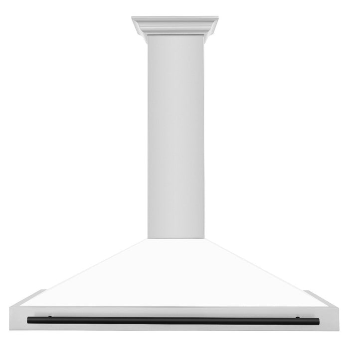 ZLINE Autograph Edition 48 in. Convertible Stainless Steel Range Hood with White Matte Shell and Accents (KB4STZ-WM48)