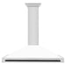 ZLINE Autograph Edition 48 in. Convertible Stainless Steel Range Hood with White Matte Shell and Accents (KB4STZ-WM48)