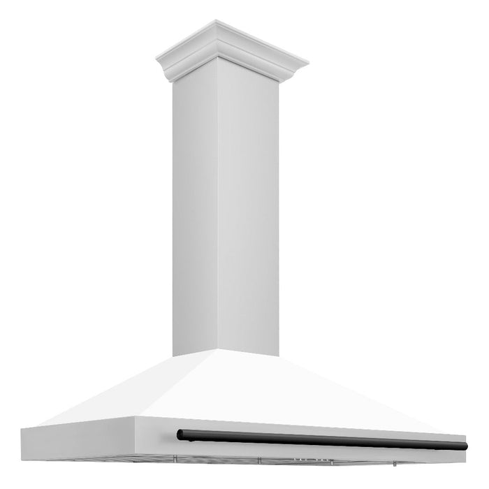 ZLINE Autograph Edition 48 in. Convertible Stainless Steel Range Hood with White Matte Shell and Accents (KB4STZ-WM48)