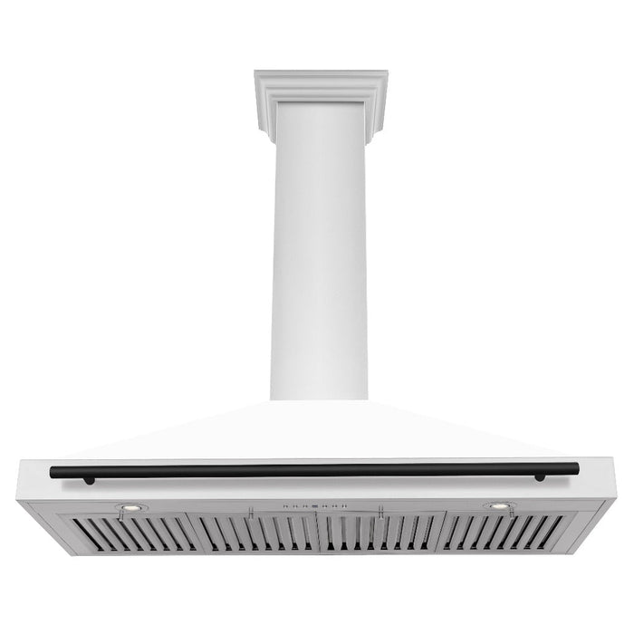 ZLINE Autograph Edition 48 in. Convertible Stainless Steel Range Hood with White Matte Shell and Accents (KB4STZ-WM48)