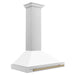 ZLINE Autograph Edition 36 in. Convertible Stainless Steel Range Hood with White Matte Shell and Accents (KB4STZ-WM36)