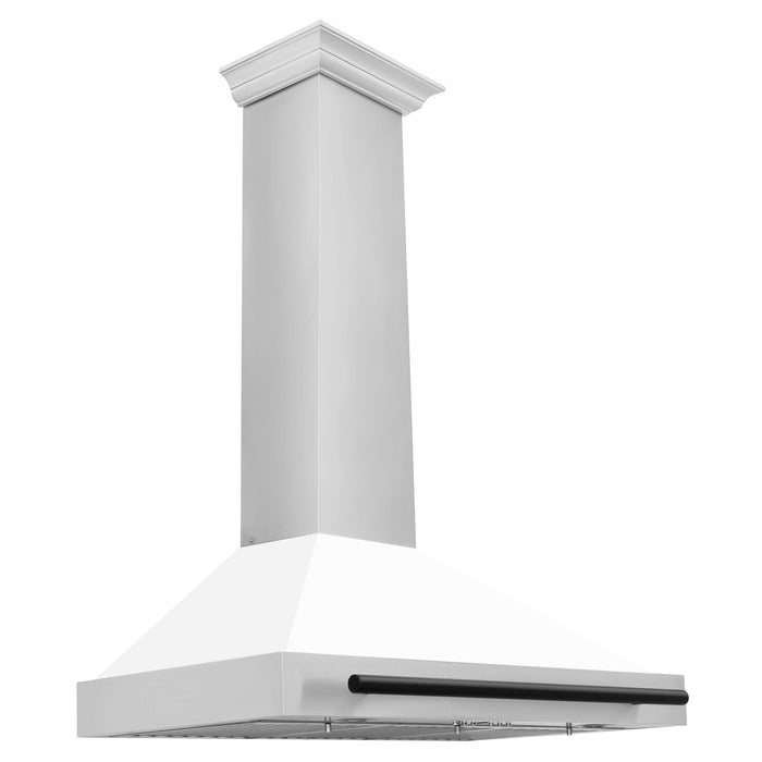 ZLINE Autograph Edition 36 in. Convertible Stainless Steel Range Hood with White Matte Shell and Accents (KB4STZ-WM36)