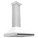 ZLINE Autograph Edition 36 in. Convertible Stainless Steel Range Hood with White Matte Shell and Accents (KB4STZ-WM36)