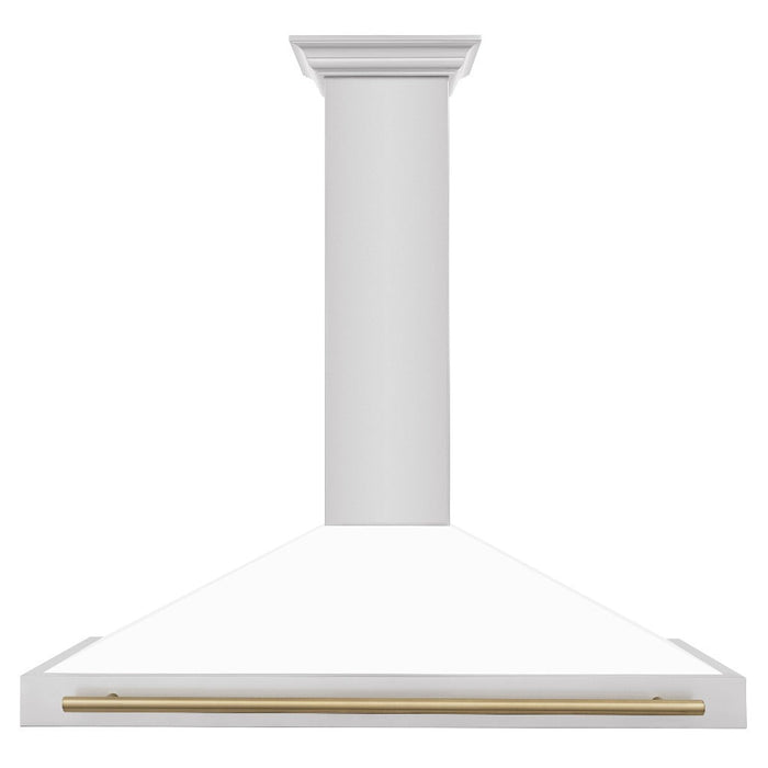 ZLINE Autograph Edition 48 in. Convertible Stainless Steel Range Hood with White Matte Shell and Accents (KB4STZ-WM48)