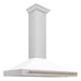 ZLINE Autograph Edition 48 in. Convertible Stainless Steel Range Hood with White Matte Shell and Accents (KB4STZ-WM48)