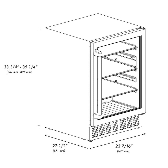 ZLINE 36 in. Kitchen Package with Stainless Steel Dual Fuel Range, Range Hood, Microwave Drawer, Tall Tub Dishwasher and Beverage Fridge (5KP-RARH36-MWDWV-RBV)