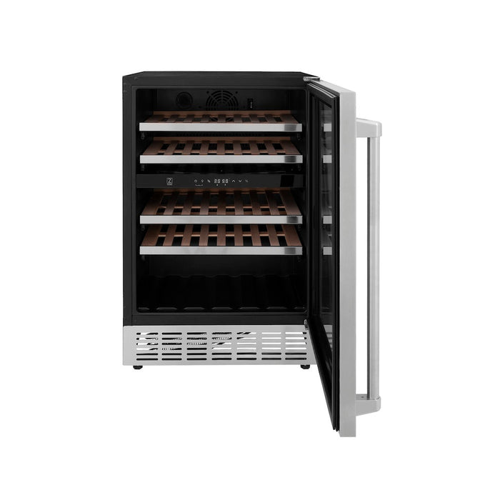 ZLINE 36 in. Kitchen Package with Stainless Steel Dual Fuel Range, Range Hood, Microwave Drawer, Tall Tub Dishwasher and Wine Cooler (5KP-RARH36-MWDWV-RWV)