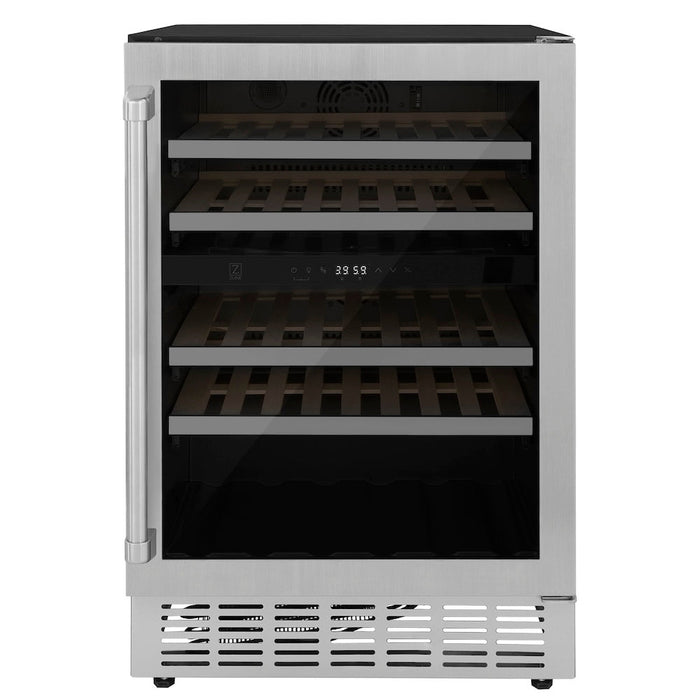 ZLINE 48 in. Kitchen Package with Stainless Steel Dual Fuel Range, Range Hood, Microwave Drawer, Tall Tub Dishwasher and Wine Cooler (5KP-RARH48-MWDWV-RWV)