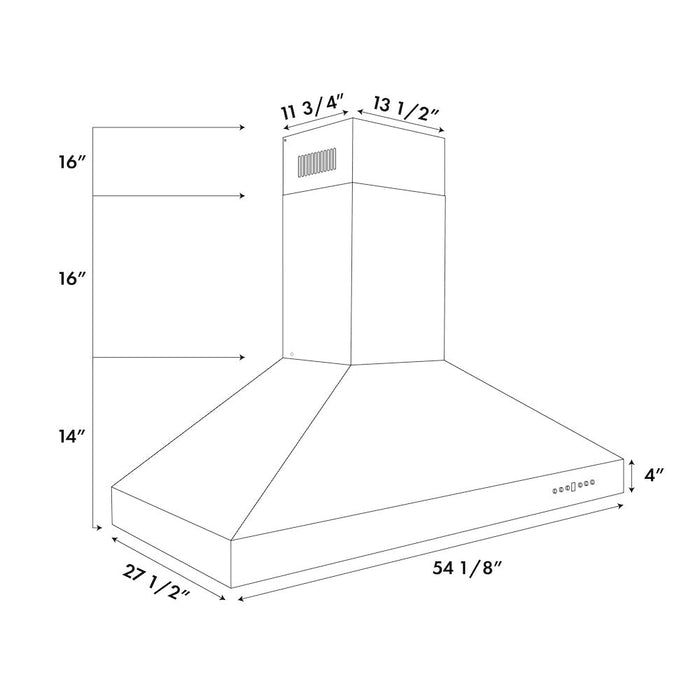 ZLINE Professional Wall Mount Range Hood in Stainless Steel with Built-in ZLINE CrownSound Bluetooth Speakers (697CRN-BT)