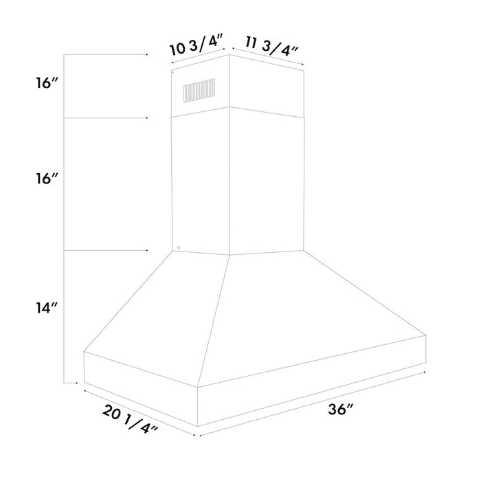 ZLINE Professional Convertible Vent Wall Mount Range Hood in Stainless Steel (597)