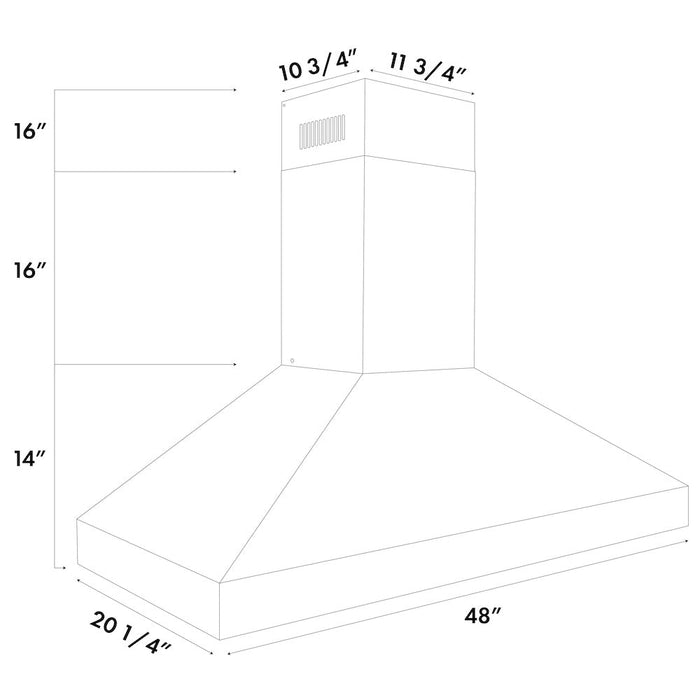 ZLINE Professional Convertible Vent Wall Mount Range Hood in Stainless Steel with Crown Molding (597CRN)