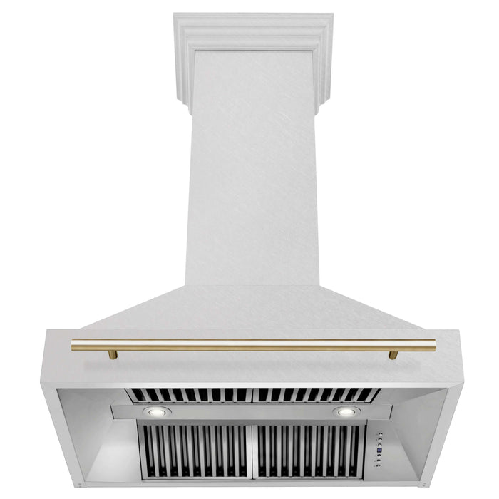 ZLINE 36 in. Autograph Edition Fingerprint Resistant Stainless Steel Range Hood with Accent Handle (8654SNZ-36)