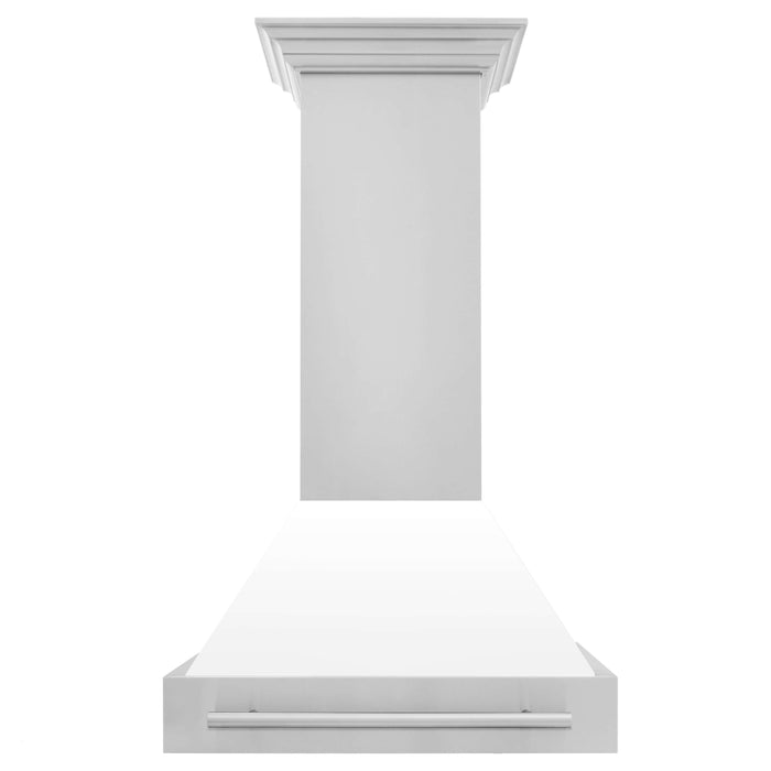 ZLINE 30 in. Stainless Steel Range Hood with Colored Shell Options and Stainless Steel Handle (8654STX-30)