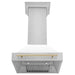 ZLINE Autograph Edition 30 in. Stainless Steel Range Hood with White Matte Shell and Accent Handle (8654STZ-WM30)