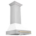 ZLINE Autograph Edition 30 in. Stainless Steel Range Hood with White Matte Shell and Accent Handle (8654STZ-WM30)