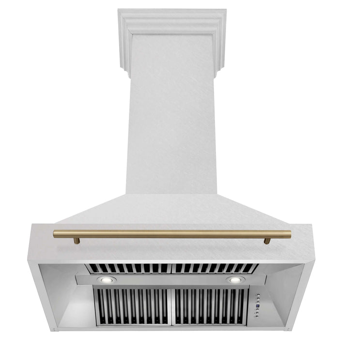 ZLINE 36 in. Autograph Edition Fingerprint Resistant Stainless Steel Range Hood with Accent Handle (8654SNZ-36)