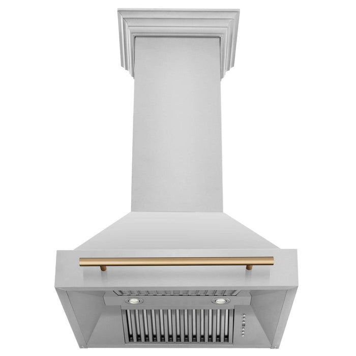 ZLINE Autograph Edition 30 in. Stainless Steel Range Hood with Stainless Steel Shell and Accent Handle (8654STZ-30)