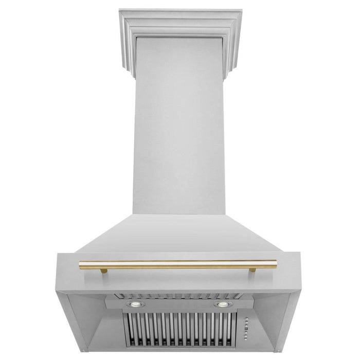 ZLINE Autograph Edition 30 in. Stainless Steel Range Hood with Stainless Steel Shell and Accent Handle (8654STZ-30)