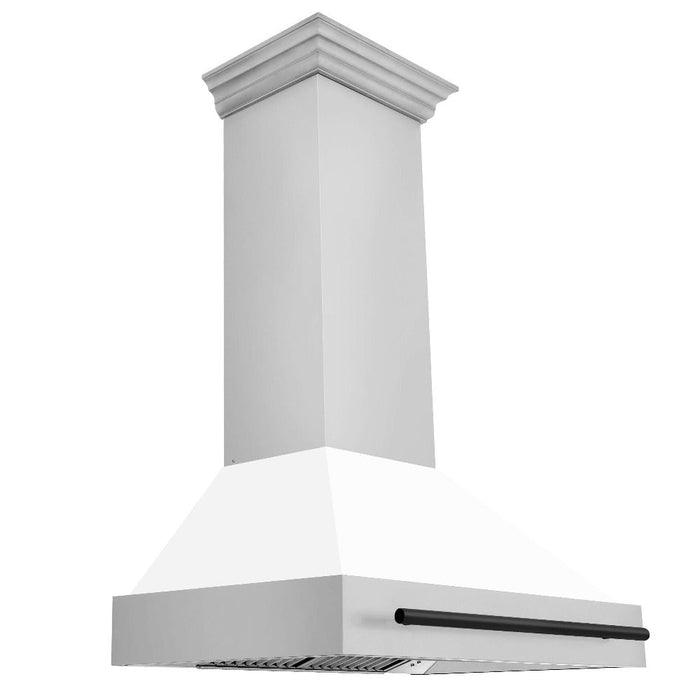 ZLINE Autograph Edition 36 in. Stainless Steel Range Hood with White Matte Shell and Accent Handle (8654STZ-WM36)