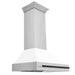 ZLINE Autograph Edition 36 in. Stainless Steel Range Hood with White Matte Shell and Accent Handle (8654STZ-WM36)