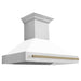 ZLINE Autograph Edition 48 in. Stainless Steel Range Hood with White Matte Shell and Accent Handle (8654STZ-WM48)